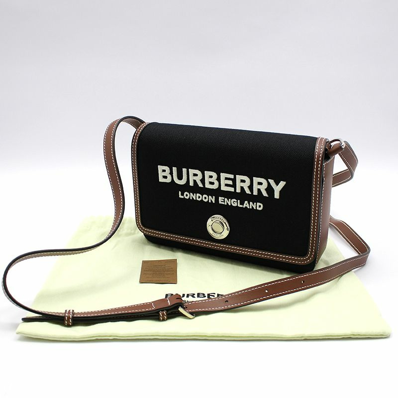 【包稅】BURBERRY 科技棉棕色皮革新罕布夏州筆記迷你斜背包-1