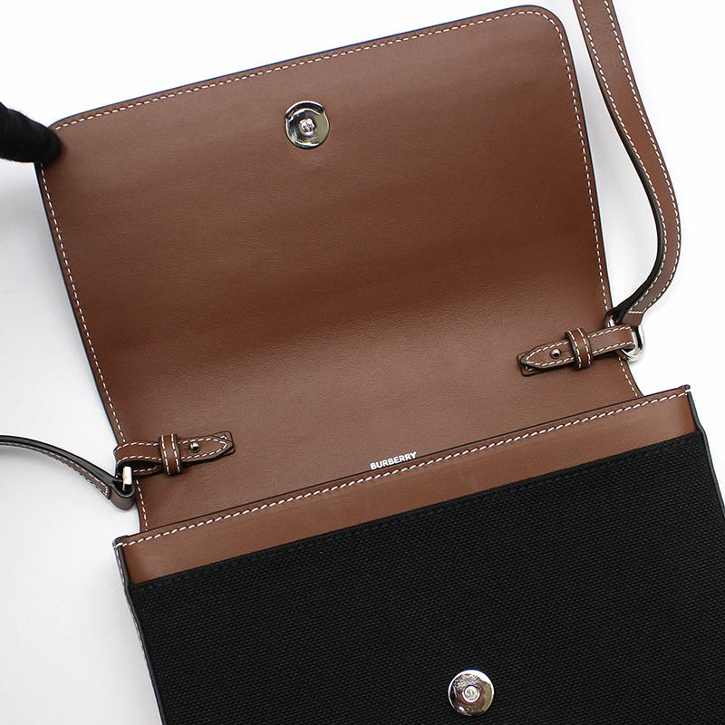 【包稅】BURBERRY 科技棉棕色皮革新罕布夏州筆記迷你斜背包-7