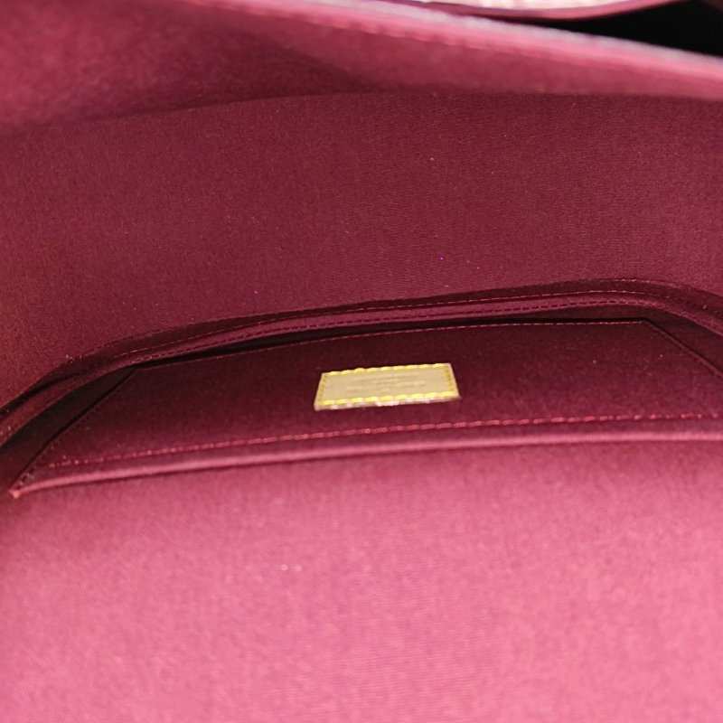 LOUIS VUITTON MIRADA酒紅色漆皮壓紋單肩包手提包斜挎包金色五金可拆卸肩帶-6