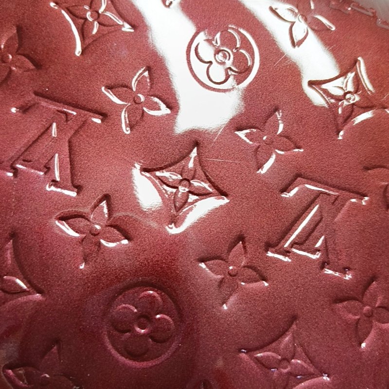 LOUIS VUITTON MIRADA酒紅色漆皮壓紋單肩包手提包斜挎包金色五金可拆卸肩帶-10
