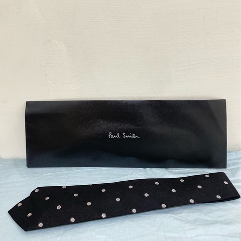 Paul Smith 質感領帶 黑色/小花 點綴 全新 正品 現貨