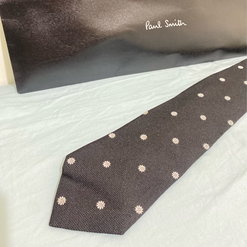 Paul Smith 質感領帶 黑色/小花 點綴 全新 正品 現貨-2