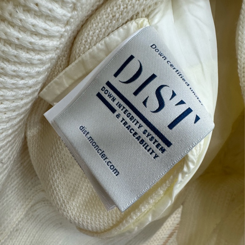 Moncler女款荷葉邊下擺羽絨拼接毛衣開襟外套拉鍊衫 XS-4