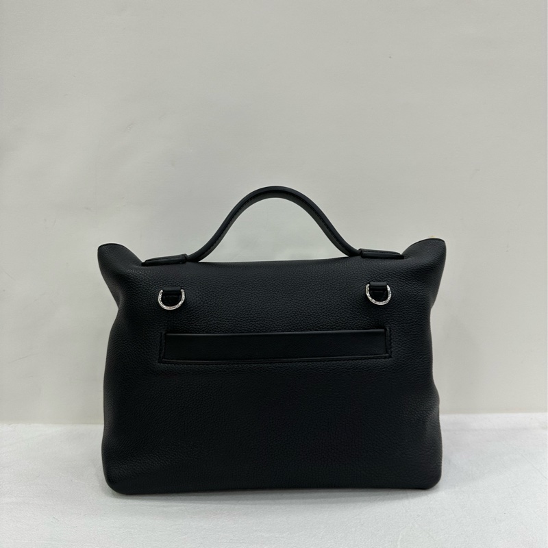 HERMES愛馬仕2424-29 黑色 銀扣 D刻 有肩帶 塵袋 小票-2