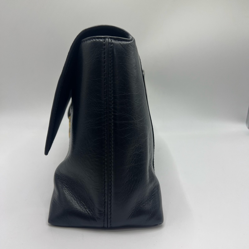 BALENCIAGA/巴黎世家黑色downtown单肩斜挎沙漏包-4