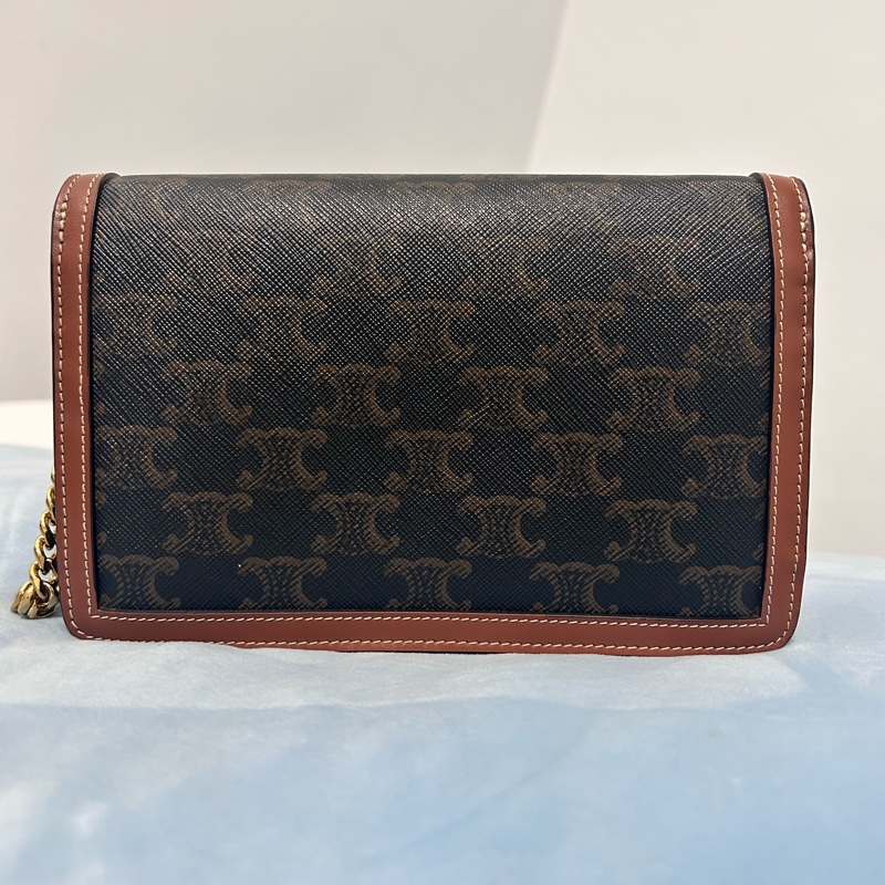 CELINE老花凱旋門woc 鏈條包信封包-7