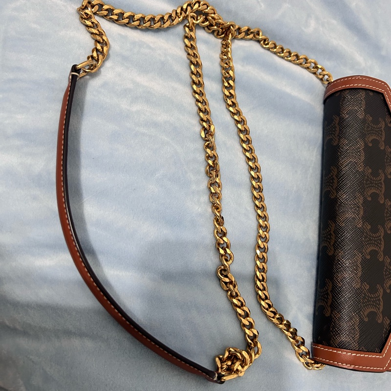 CELINE老花凱旋門woc 鏈條包信封包-17