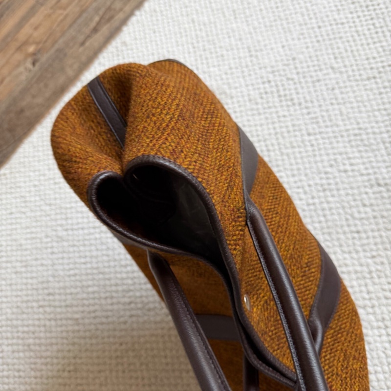 【98%新✨全網獨家】愛馬仕Hermes Garden Party 36 MM 毛呢花園包36焦糖色-3