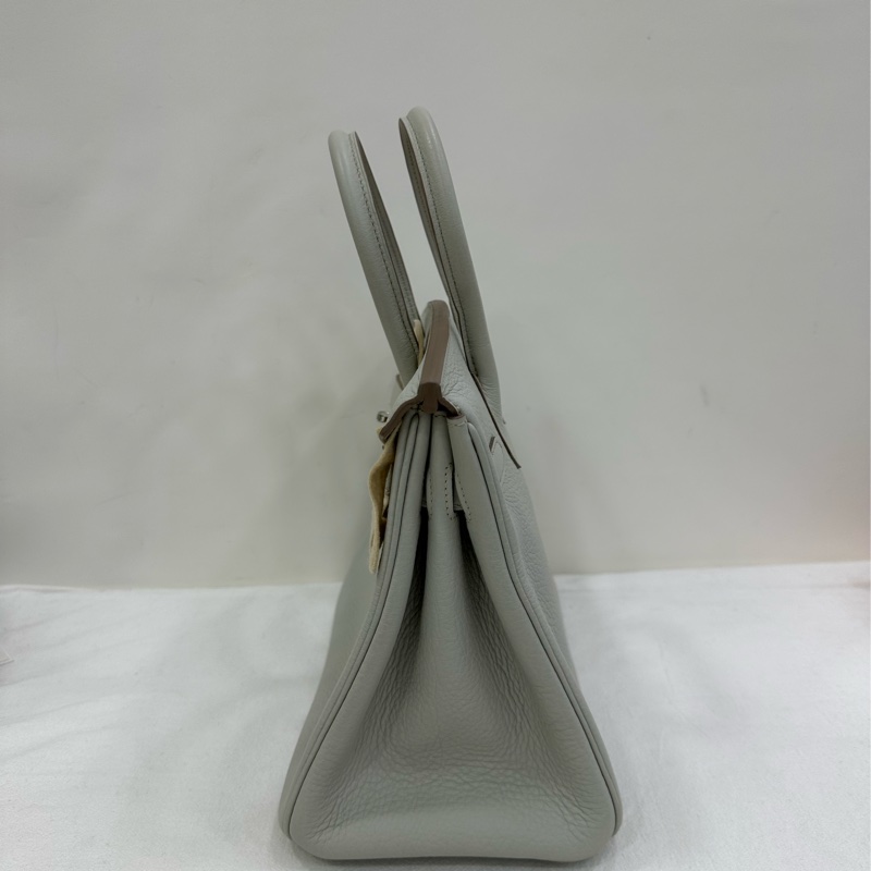 Hermes愛馬仕 birkin30珍珠灰銀扣togo皮 ，框O刻-4