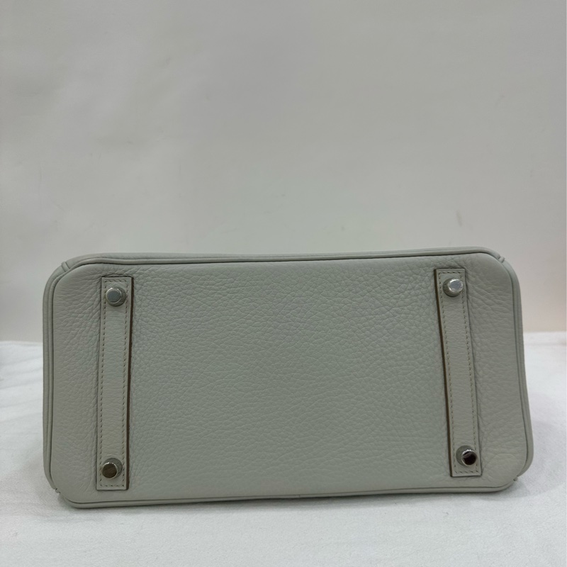 Hermes愛馬仕 birkin30珍珠灰銀扣togo皮 ，框O刻-5