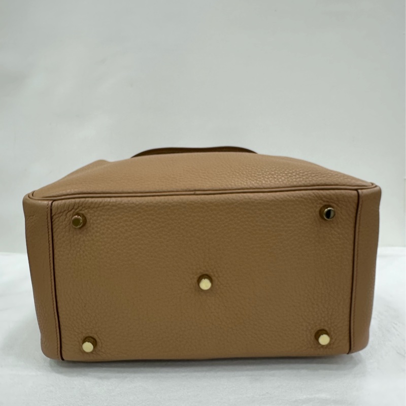 Hermes 愛馬仕 lindy30 奶茶色金扣 TC皮 框Q-4