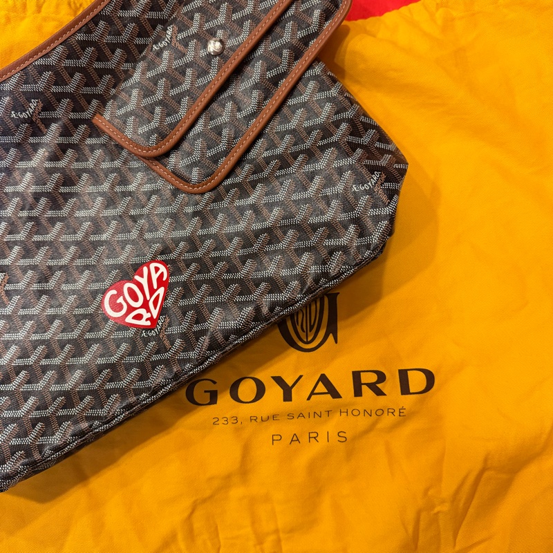 Goyard hobo 黑棕彩繪愛心款-1