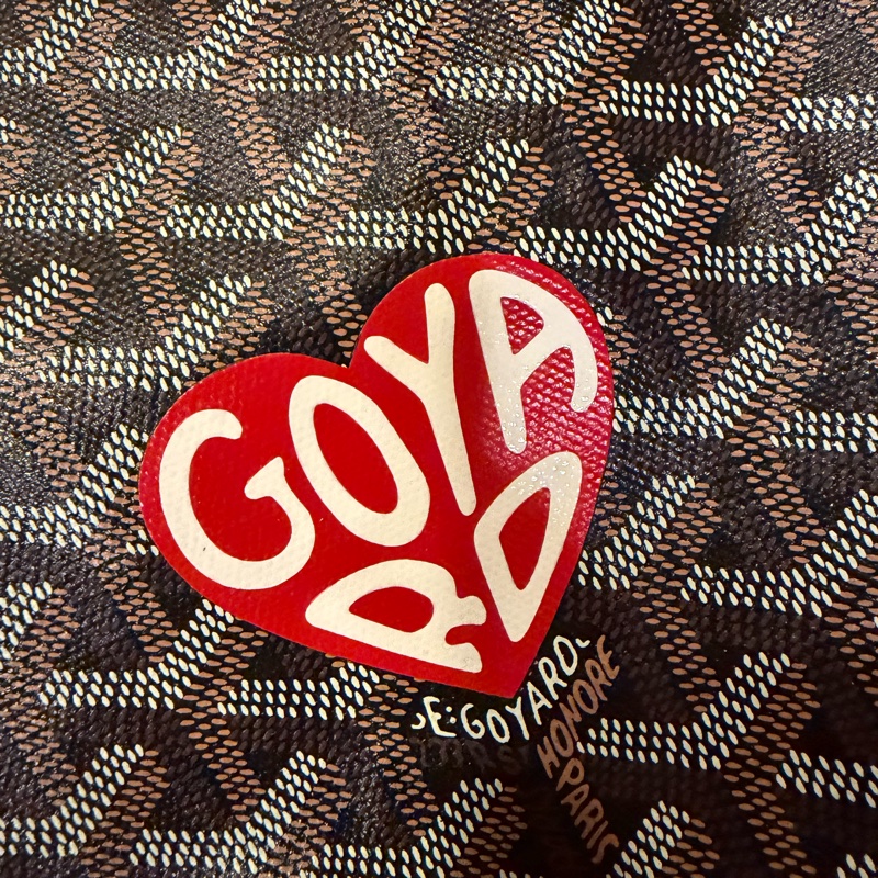 Goyard hobo 黑棕彩繪愛心款-4