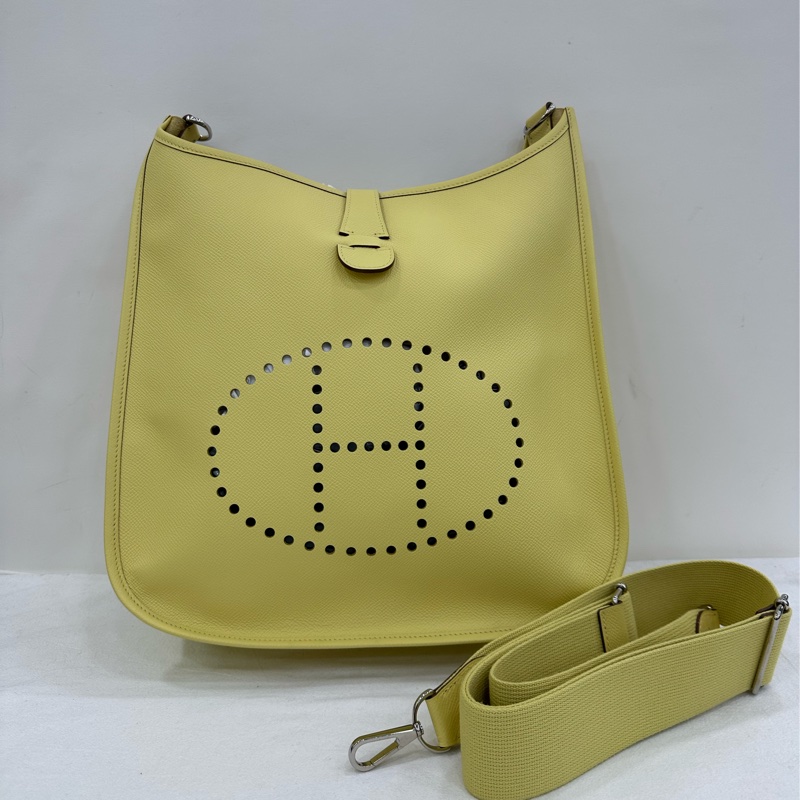 Hermes 愛馬仕 Evelyne 31 檸檬黃 epsom皮 T刻 99新-1