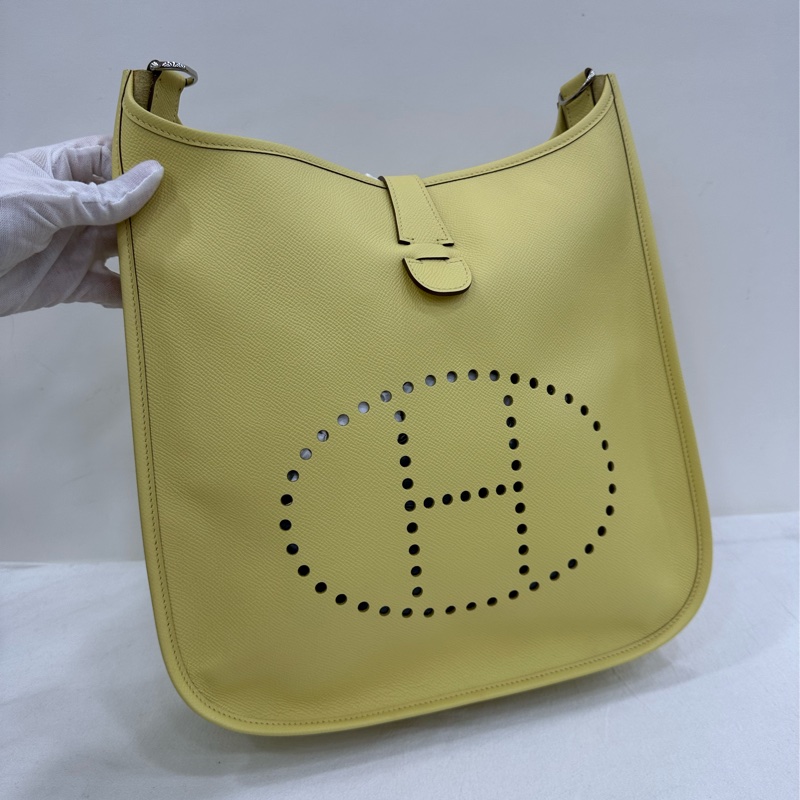 Hermes 愛馬仕 Evelyne 31 檸檬黃 epsom皮 T刻 99新-7