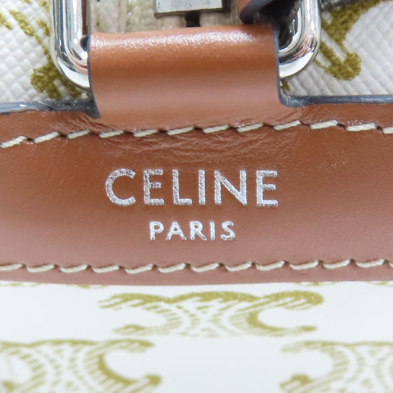 白色PVC塗層帆布 Etoile 星星 肩背包【CELINE 賽琳】 198763-5