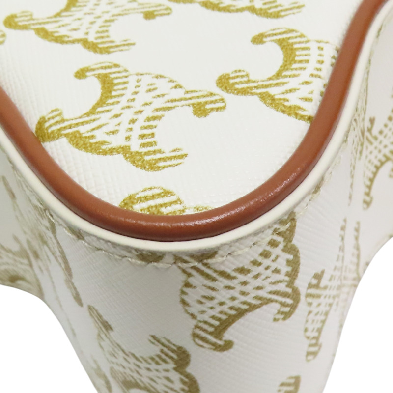 白色PVC塗層帆布 Etoile 星星 肩背包【CELINE 賽琳】 198763-12