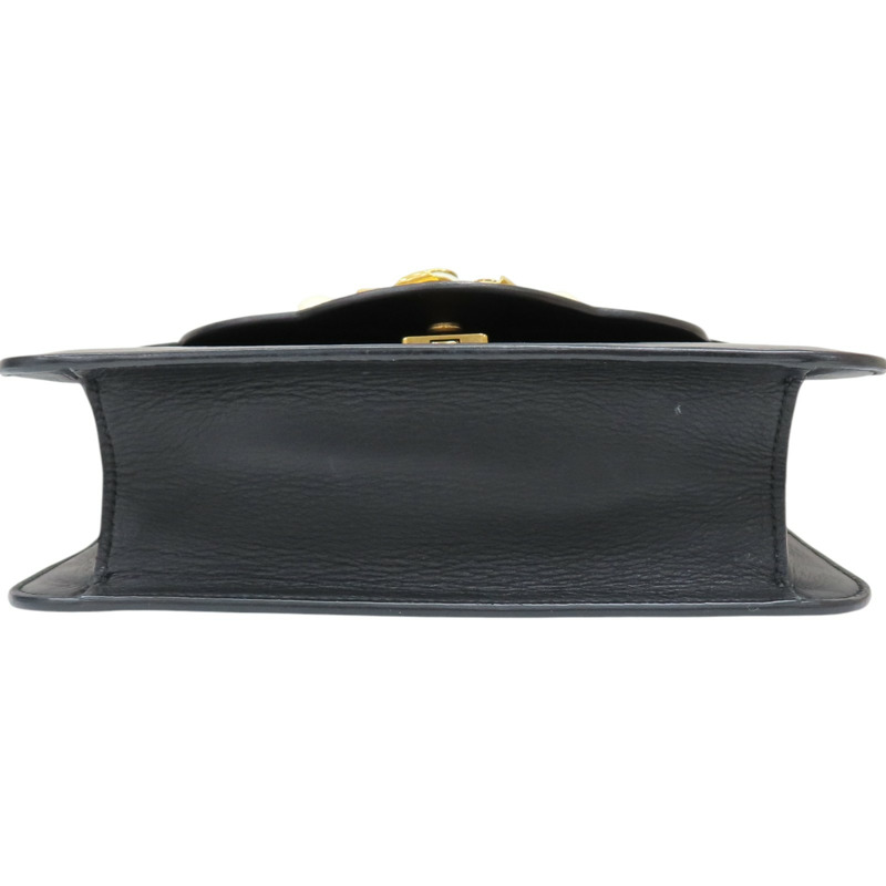 白/金/黑色 牛皮 Psdlock studded 肩背包 432282【GUCCI 古馳】 432282-3