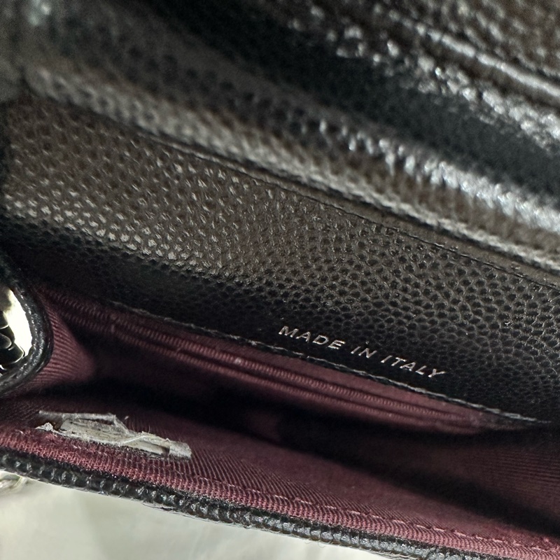 Chanel香奈兒CF手機包黑銀荔枝紋牛皮 好成色 女士單肩斜挎鏈條包 附件卡31開 有購證-7