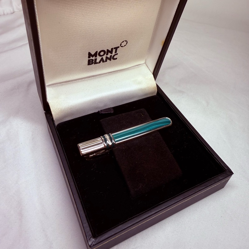 MONTBLANC 絕版 綠色 領帶夾-2