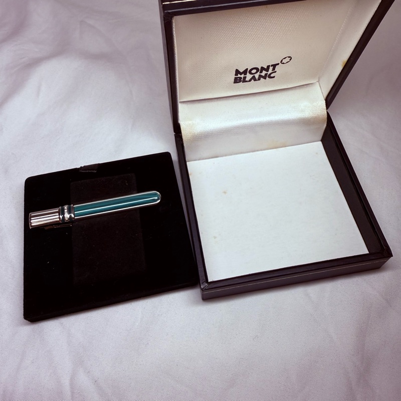 MONTBLANC 絕版 綠色 領帶夾-3