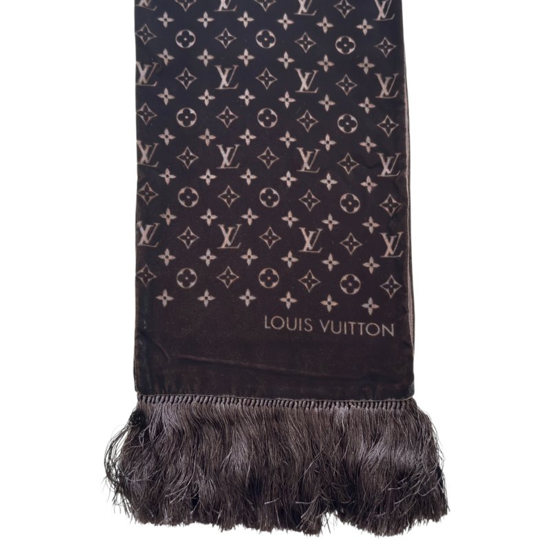 LOUIS VUITTON 老花 流蘇 圍巾-1