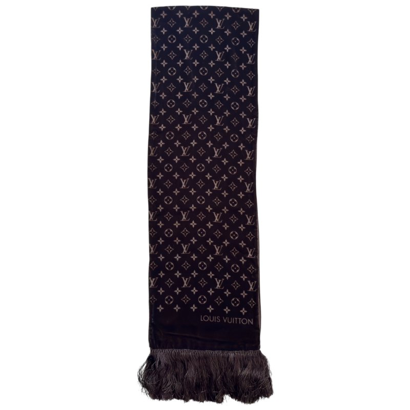LOUIS VUITTON 老花 流蘇 圍巾-2