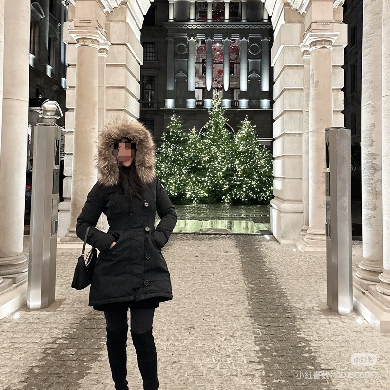 Moncler 黑色 毛領 長版 收腰 連帽 長版羽絨 羽絨外套 夾克 長版外套 外套-3