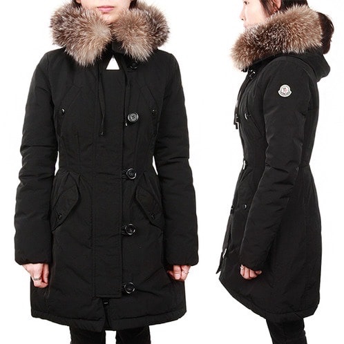 Moncler 黑色 毛領 長版 收腰 連帽 長版羽絨 羽絨外套 夾克 長版外套 外套-5