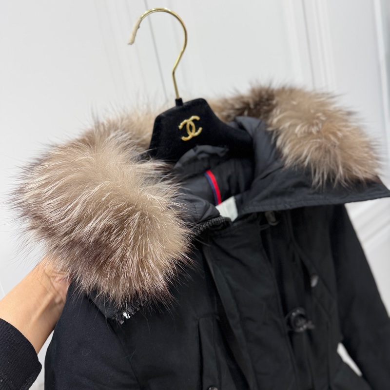 Moncler 黑色 毛領 長版 收腰 連帽 長版羽絨 羽絨外套 夾克 長版外套 外套-6