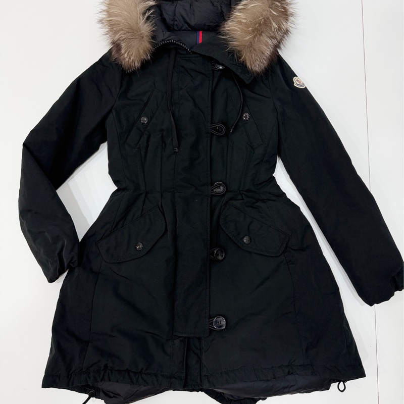 Moncler 黑色 毛領 長版 收腰 連帽 長版羽絨 羽絨外套 夾克 長版外套 外套-10