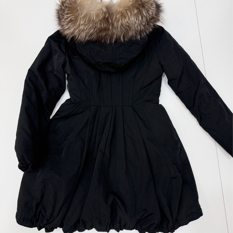 Moncler 黑色 毛領 長版 收腰 連帽 長版羽絨 羽絨外套 夾克 長版外套 外套-11