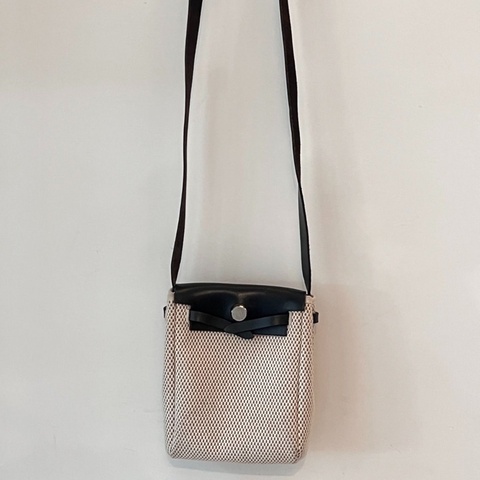 【稀有款✨全平台最便宜】Hermes愛馬仕Mini Herbag黑白熊貓編織款