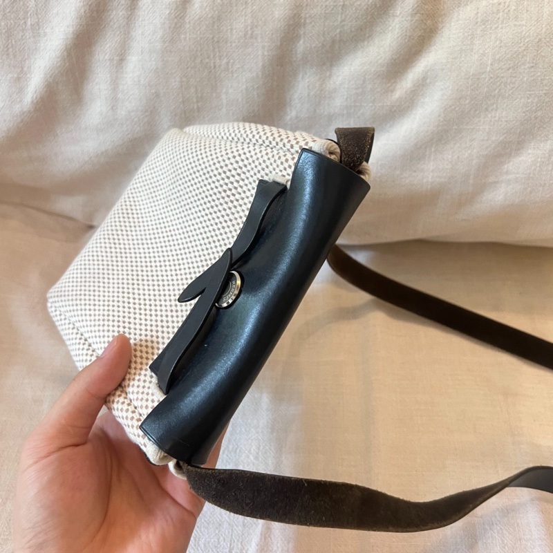 【稀有款✨全平台最便宜】Hermes愛馬仕Mini Herbag黑白熊貓編織款-6