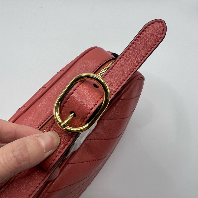Gucci 新款 Blondie流苏相机包 粉色 全皮 双G大logo 尺寸21 16 容量大 复古时尚 男女都可以背  肩带可以调节-8