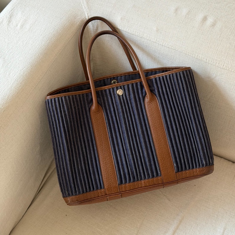 【稀有款✨全網獨家】愛馬仕hermes 花園包36褶皺牛仔限定款-0