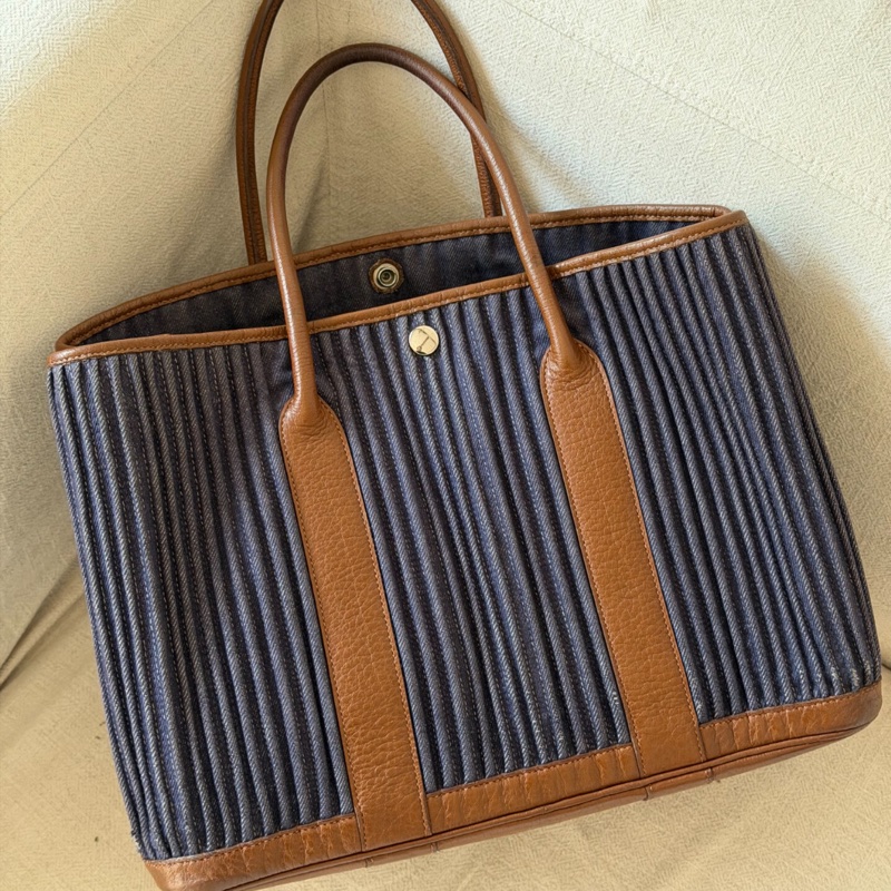 【稀有款✨全網獨家】愛馬仕hermes 花園包36褶皺牛仔限定款-1