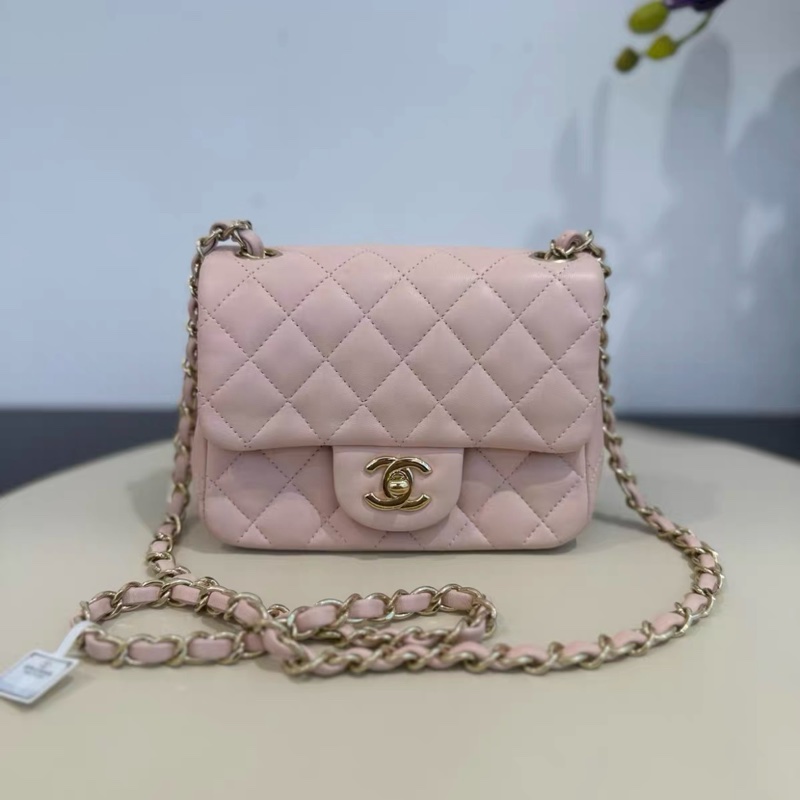 【95%新 ✨ 全網最低價！】Chanel 方胖子17 淡粉色 經典款-1