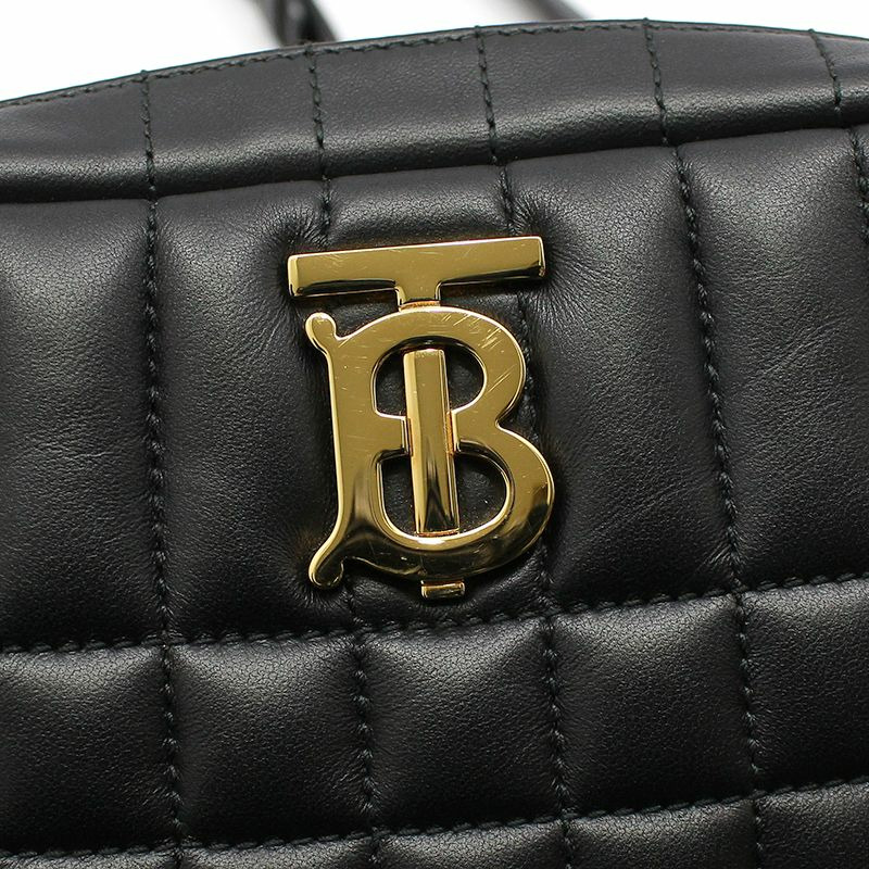 【包稅】BURBERRY 黑色皮革金色TB標誌Lola迷你相機斜背包-6
