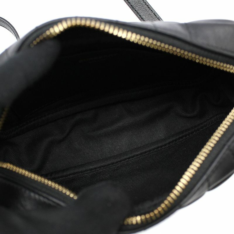 【包稅】BURBERRY 黑色皮革金色TB標誌Lola迷你相機斜背包-8