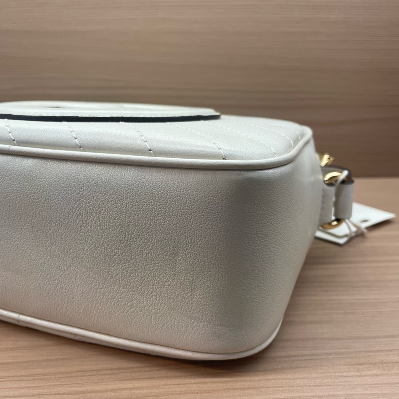 Gucci 新款 Blondie流苏相机包 白色全皮 双G大logo 容量大 复古时尚 男女都可以背  肩带可以调节  内购剪标 但不影响使用-6