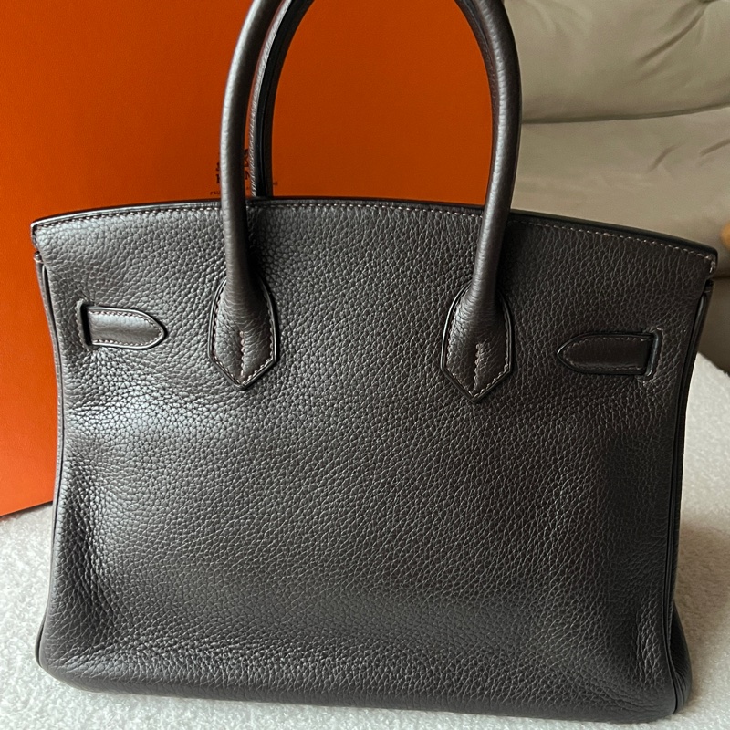 愛馬仕 birkin30 烏木色銀扣-2