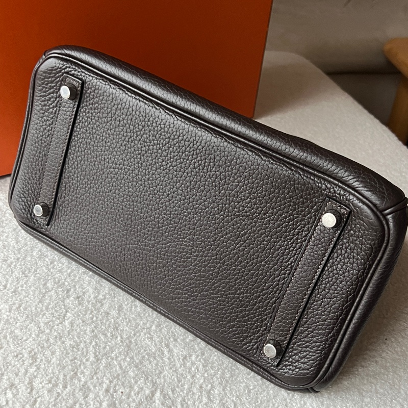 愛馬仕 birkin30 烏木色銀扣-4