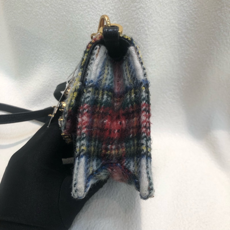 miumiu 妙妙 蘇格蘭格仔 彩色 水晶斜背包XB282-2