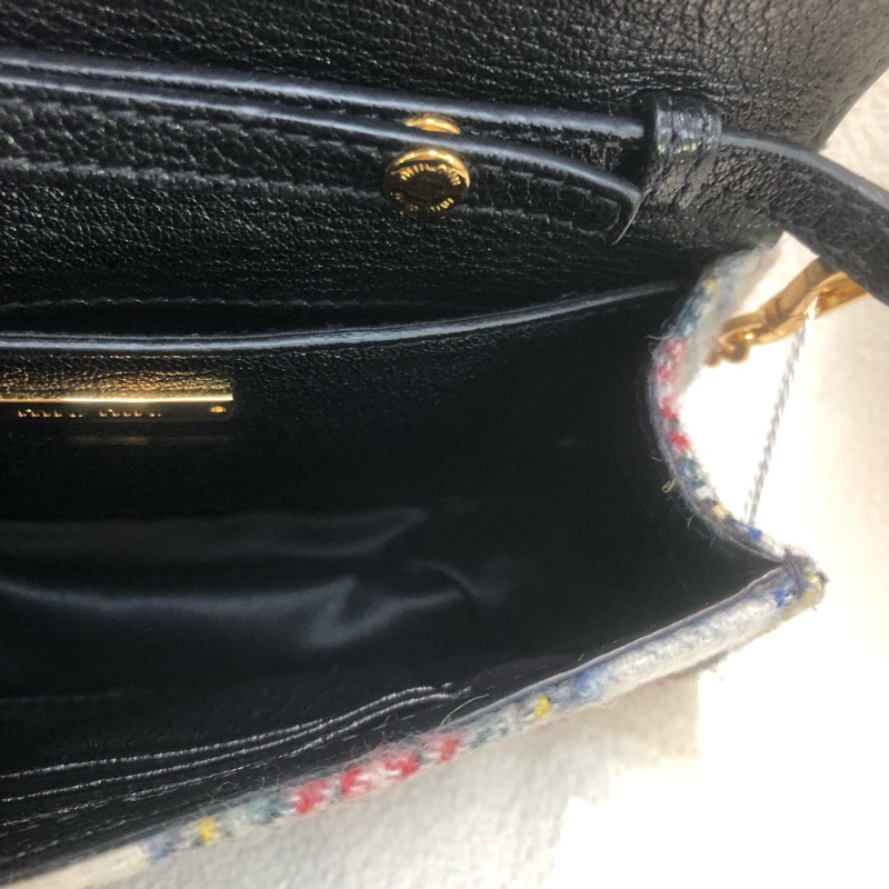 miumiu 妙妙 蘇格蘭格仔 彩色 水晶斜背包XB282-20