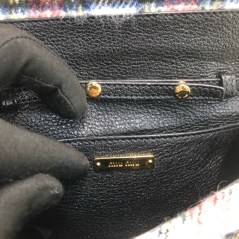 miumiu 妙妙 蘇格蘭格仔 彩色 水晶斜背包XB282-21