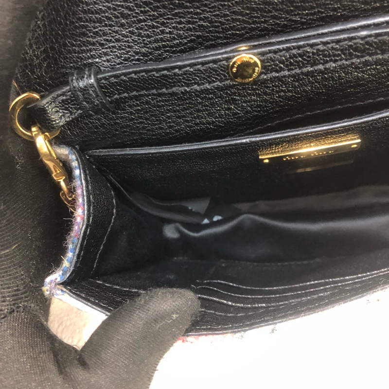 miumiu 妙妙 蘇格蘭格仔 彩色 水晶斜背包XB282-38