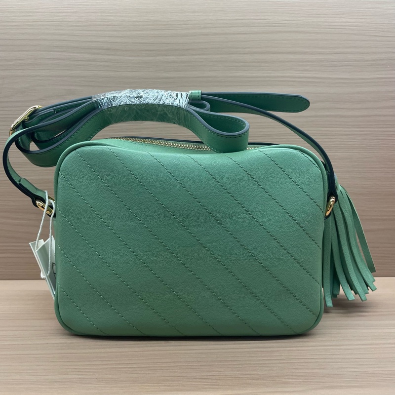 Gucci 新款 Blondie流苏相机包 绿色全皮 双G大logo 容量大 复古时尚 男女都可以背  肩带可以调节  内购剪标 但不影响使用-1