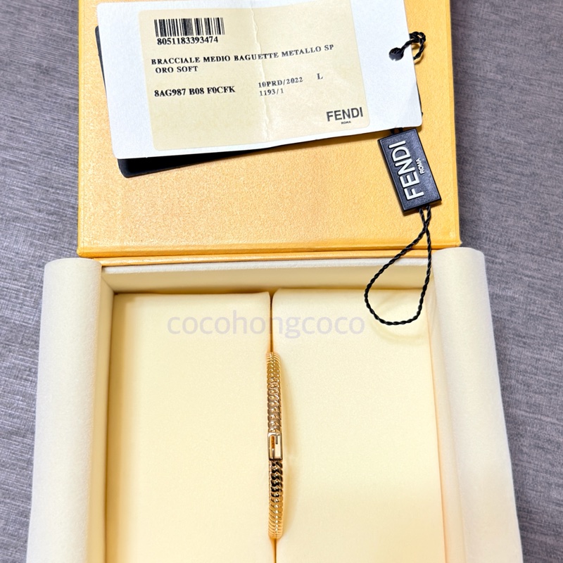 FENDI 金色金屬手鐲-4