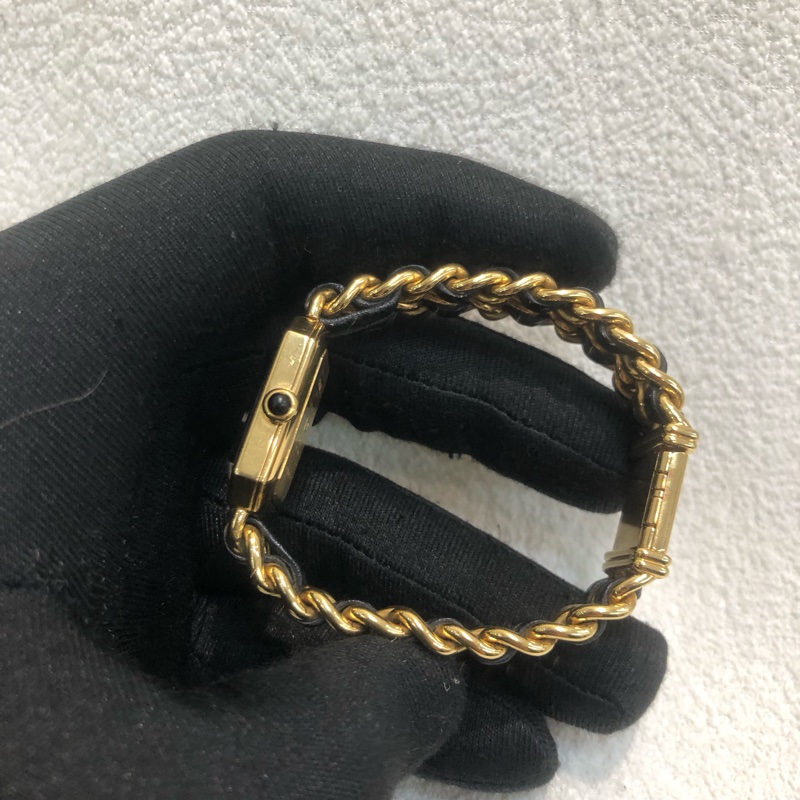 Chanel 香奈兒 黃金 小方糖 M 號 中碼 手錶I860-27